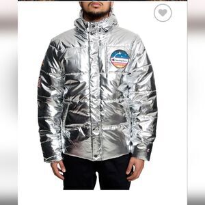 Champion NASA silver metallic Puffer coat